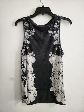 allsaints spitalfields Rose Devore Tee Gray White Size 2, floral